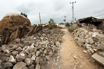 Village after Earthquake in Van, Ercis, Turkey. It is 604 killed and 4152 injured in Van-Ercis Earthquake. 