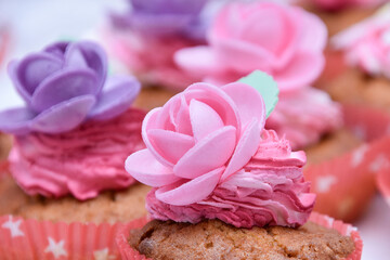 Tasty cupcakes , pink desert for girl

