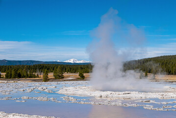 Geothermal hot springs in Yellowstone National Park
