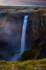 Haifoss, a waterfall in Fossá river that cascades into the Fossardalur - Iceland