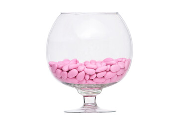 Confetto chocolate , almond candies, pink almond sweets 