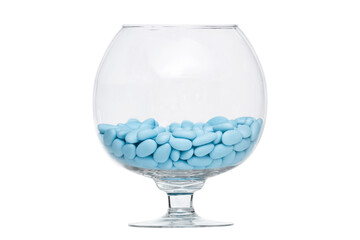 Confetto chocolate , almond candies, blue almond sweets 