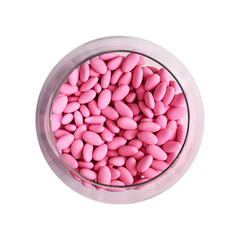 Confetto chocolate , almond candies, pink almond sweets 