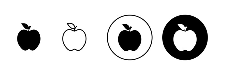Apple icons set. Apple sign and symbols for web design.