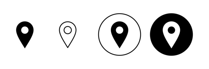 Pin icons set. Location sign and symbol. destination icon. map pin