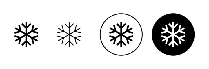 Snow icons set. snowflake sign and symbol