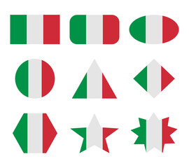italy set of flags with geometric shapes