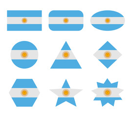 argentina set of flags with geometric shapes