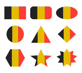 belgium set of flags with geometric shapes