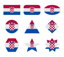 croatia set of flags with geometric shapes