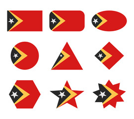 east timor set of flags with geometric shapes