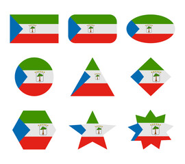 equatorial guinea set of flags with geometric shapes