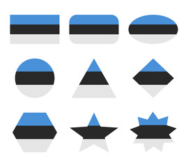 estonia set of flags with geometric shapes