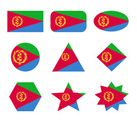 eritrea set of flags with geometric shapes