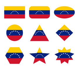 venezuela set of flags with geometric shapes