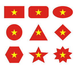 vietnam set of flags with geometric shapes