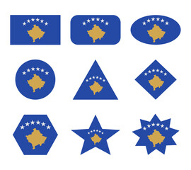 Obraz na płótnie Canvas kosovo set of flags with geometric shapes