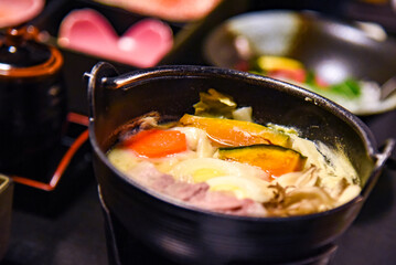 懐石料理　一人用鍋　ほうとう