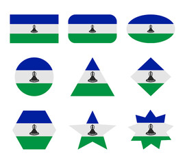 lesoto set of flags with geometric shapes