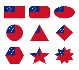 samoa set of flags with geometric shapes