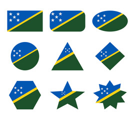 solomon islands set of flags with geometric shapes