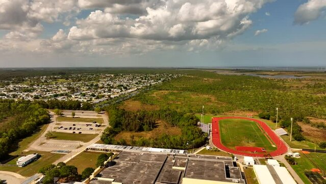 Aerial footage Port St Lucie High School and neighboring communities