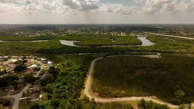 Aerial video St Lucie River Florida