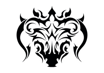 bio cyborg head techno abstract celtic ethnic tattoo symbol sticker picture print