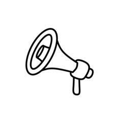 Loudspeaker illustration, simple and modern toa icon, loudspeaker line art
