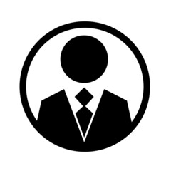 Businessman icon, man in suit illustration, businessman profile