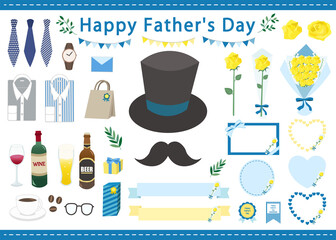 父の日のイラストとフレームのセット