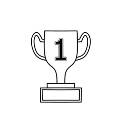 first prize trophy vector, modern and simple trophy illustration
