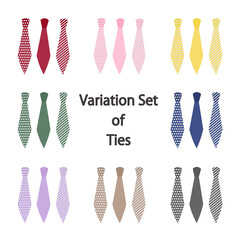 カラフルなネクタイのバリエーションセット