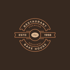 Vintage Retro Badge for Bakery Shop Logos. Bread, Cake, Cafe Logo Vector Design Inspiration