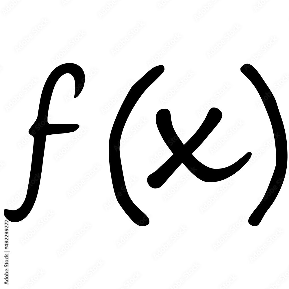 Poster function symbol icon on white background. function of x symbol sign in mathematics. flat style.