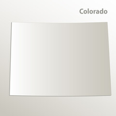 Colorado map card paper 3D natural vector