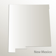 New Mexico map card paper 3D natural vector