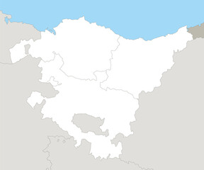 Basque Country (Spain) map, neighboring states and provinces, blank
