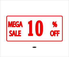 10% mega sale. red stamp vector for stores and promotions