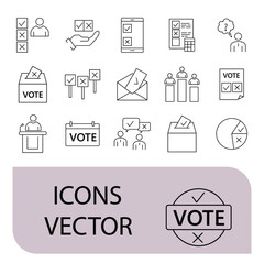 voting icons set . voting pack symbol vector elements for infographic web