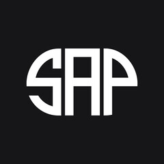 SAP letter logo design on black background. SAP creative initials letter logo concept. SAP letter design.