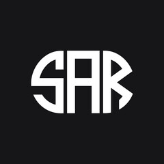 SAR letter logo design on black background. SAR creative initials letter logo concept. SAR letter design.