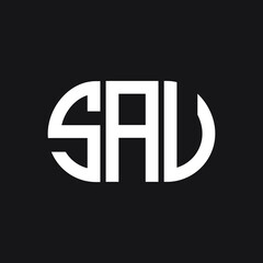 SAU letter logo design on black background. SAU creative initials letter logo concept. SAU letter design.
