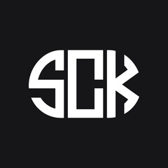 SCK letter logo design on black background. SCK creative initials letter logo concept. SCK letter design. 
