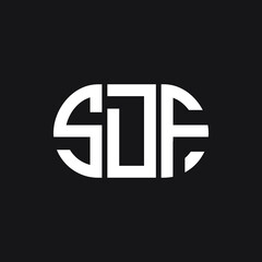 Fototapeta premium SDF letter logo design on black background. SDF creative initials letter logo concept. SDF letter design. 