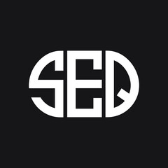 SEQ letter logo design on black background. SEQ creative initials letter logo concept. SEQ letter design. 