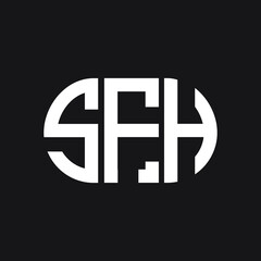 SFH letter logo design on black background. SFH creative initials letter logo concept. SFH letter design. 