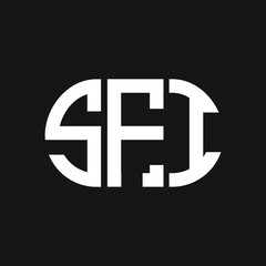 SFI letter logo design on black background. SFI creative initials letter logo concept. SFI letter design. 