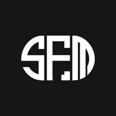 SFM letter logo design on black background. SFM creative initials letter logo concept. SFM letter design. 
