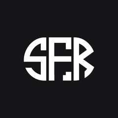 SFR letter logo design on black background. SFR creative initials letter logo concept. SFR letter design. 